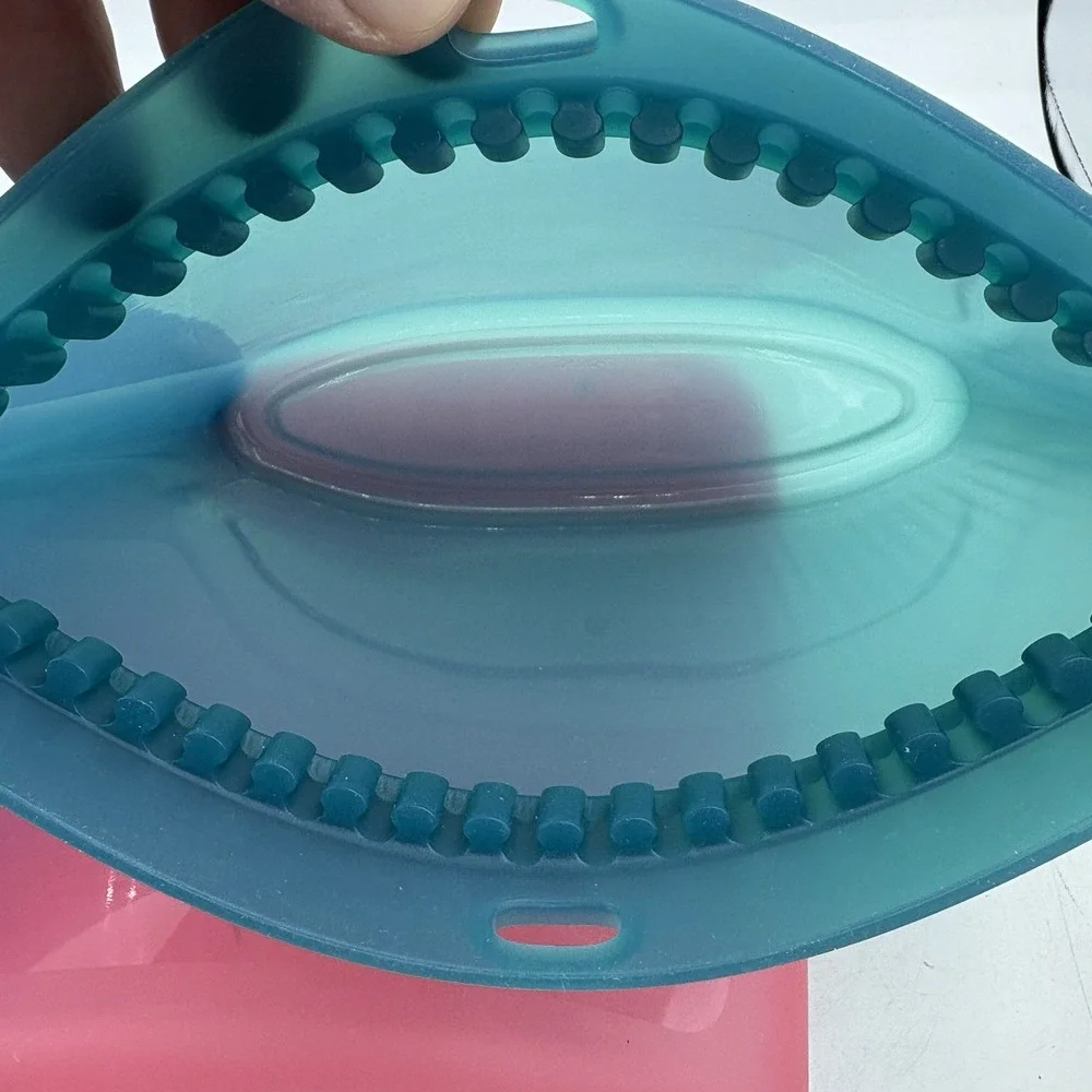 Tupperware Ultimate Silicone Bags Snack Microwavable Pink Blue Green Lot of 3